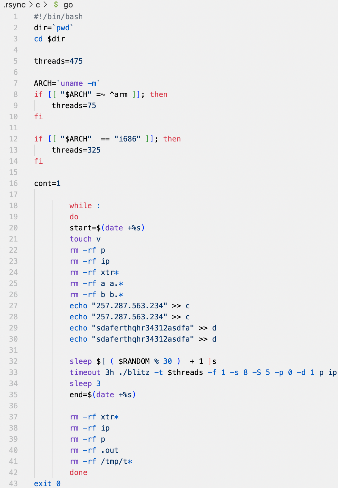 The go bash script in the c/ folder