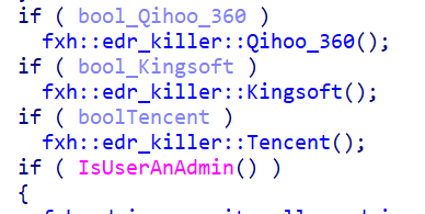 Function calls to kill the rest of the security solutions
