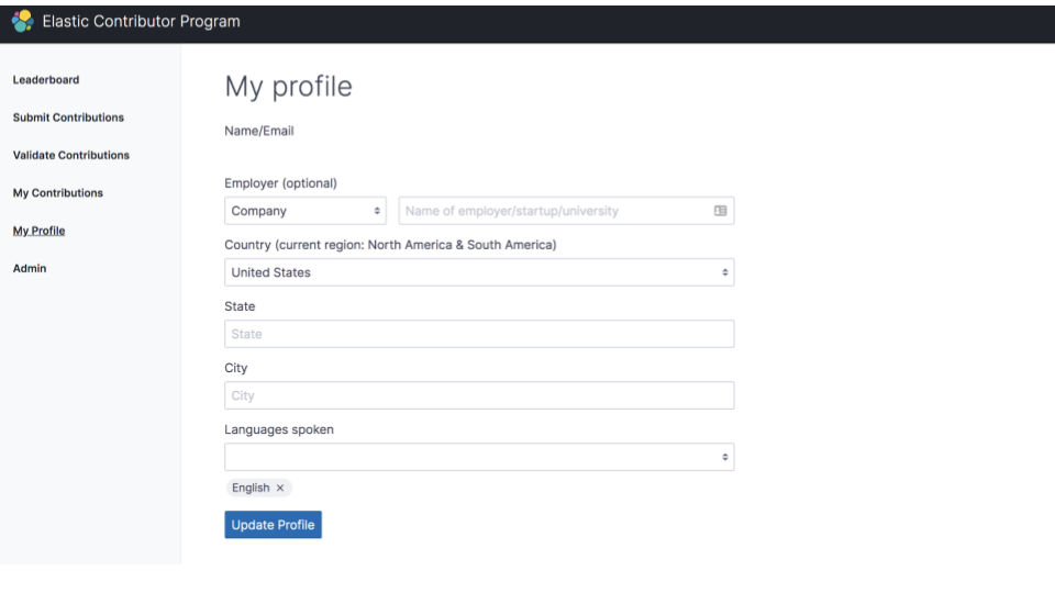 Elastic Contributor Program profile