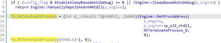 Process termination on sleep function if error