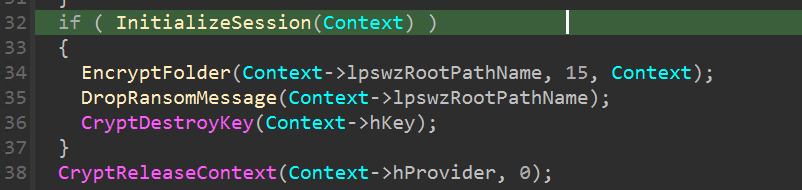 NOTPETYA recursive cryptographic context mechanism