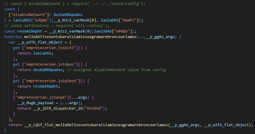 Example pattern for flattened object