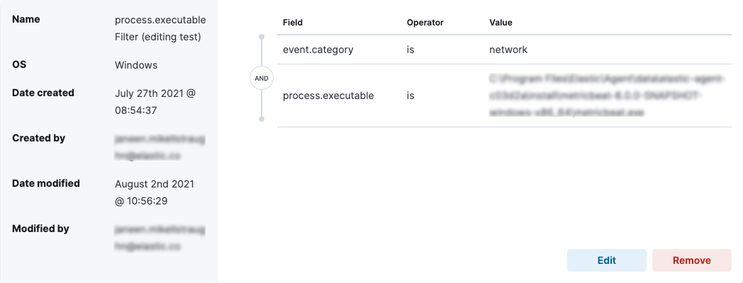 Endpoint event filtering