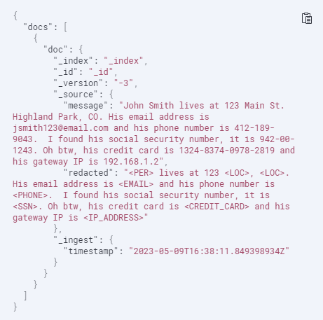 pii output code