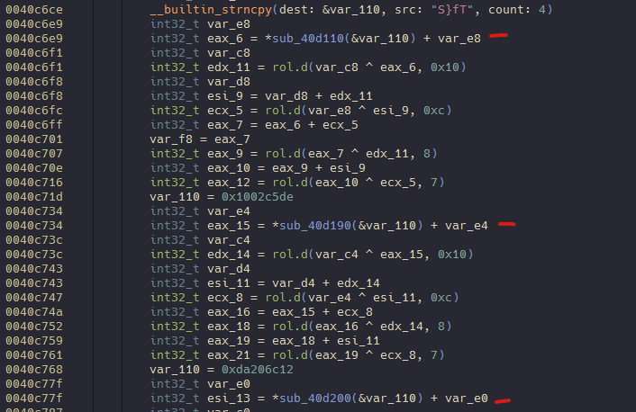 LUMMA decrypting/reencrypting the “expand 32-byte k” constant +0xC6CE
