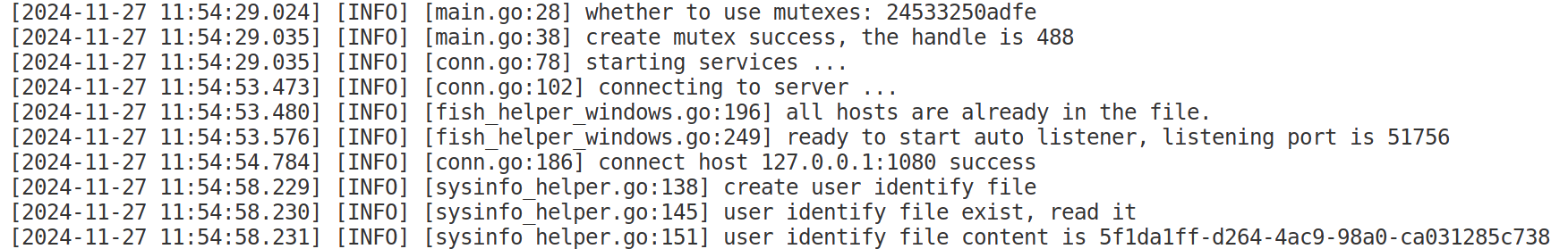 Logs example generated by GOSAR