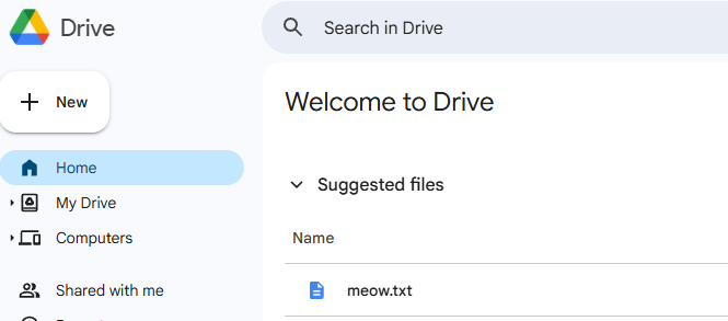Uploaded file in Google Drive