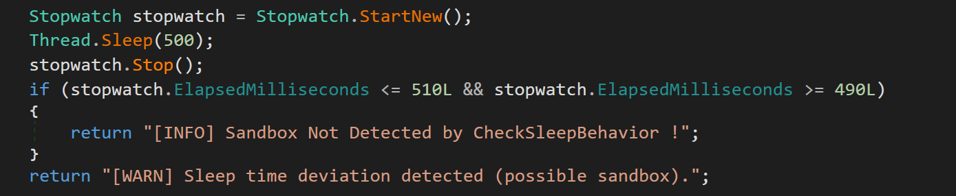 Sandbox detection example
