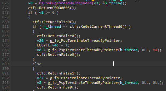 Terminating thread by TID 0x1F07
