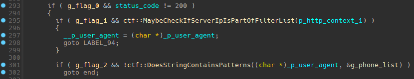 Requests are optionally filtered on server IP and mobile’s User-Agents