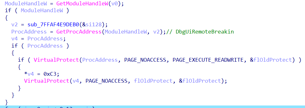 Patching DbgUiRemoteBreakin