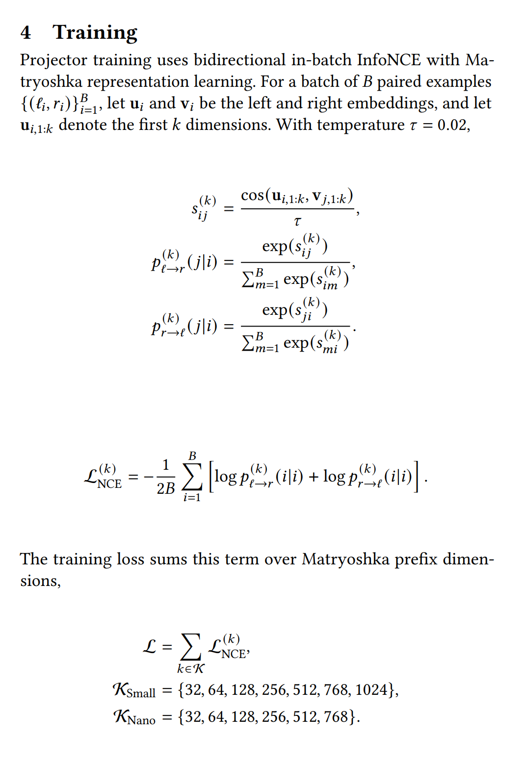  Formula-rich page from a Jina AI paper used to test jina-ocr-v1 on printed mathematical notation