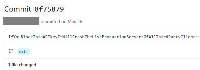 Commit intimidation string  