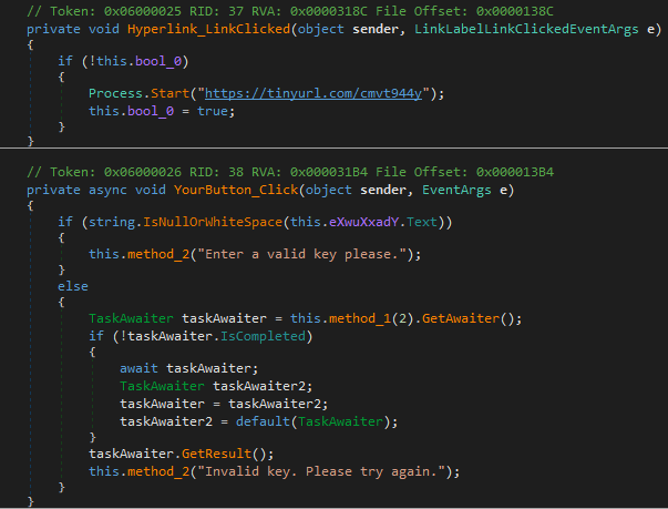 Fake registration key input invalidation