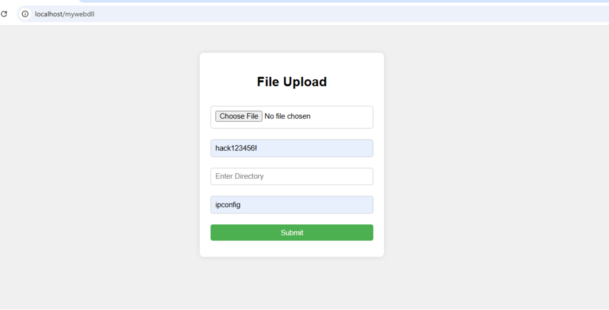 Webshell interface