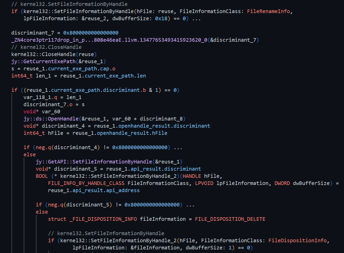 Self-deletion through ADS renaming