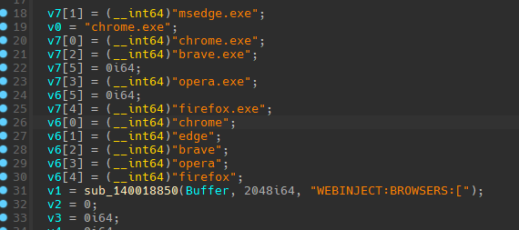 TELEPUZ WebInjector module targeting Chrome, Firefox, Edge, Brave and Opera browsers for form field interception