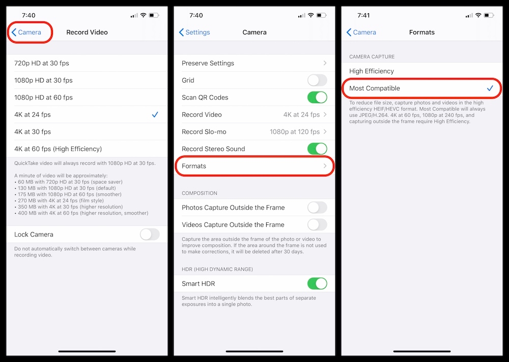 Compatability setting