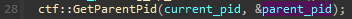 Retrieve parent PID