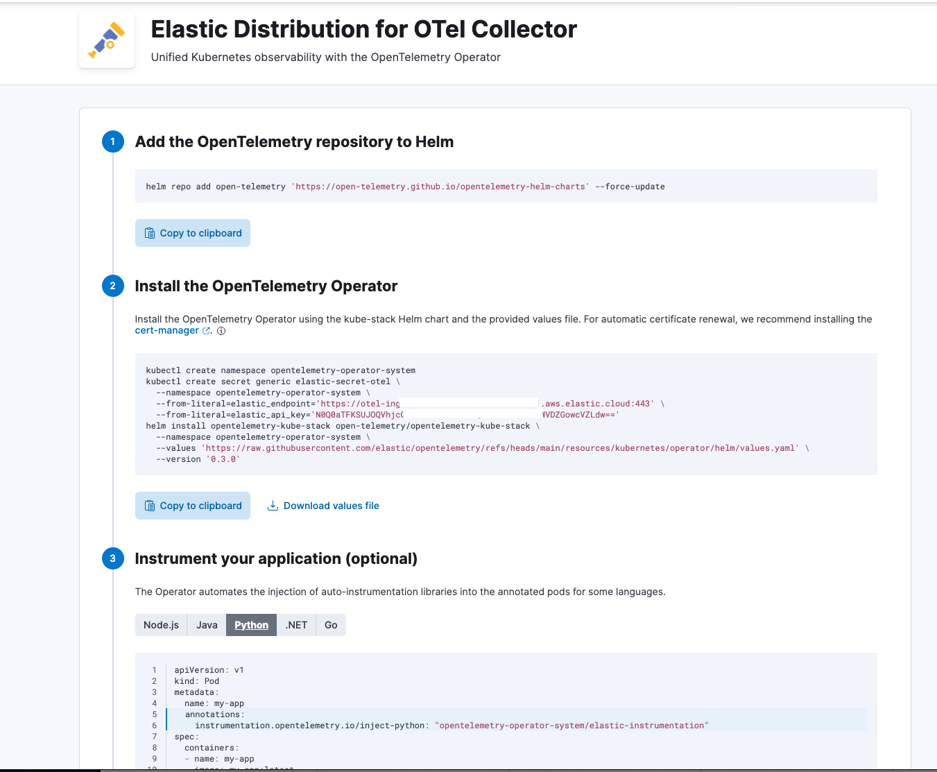 EDOT Operator Install