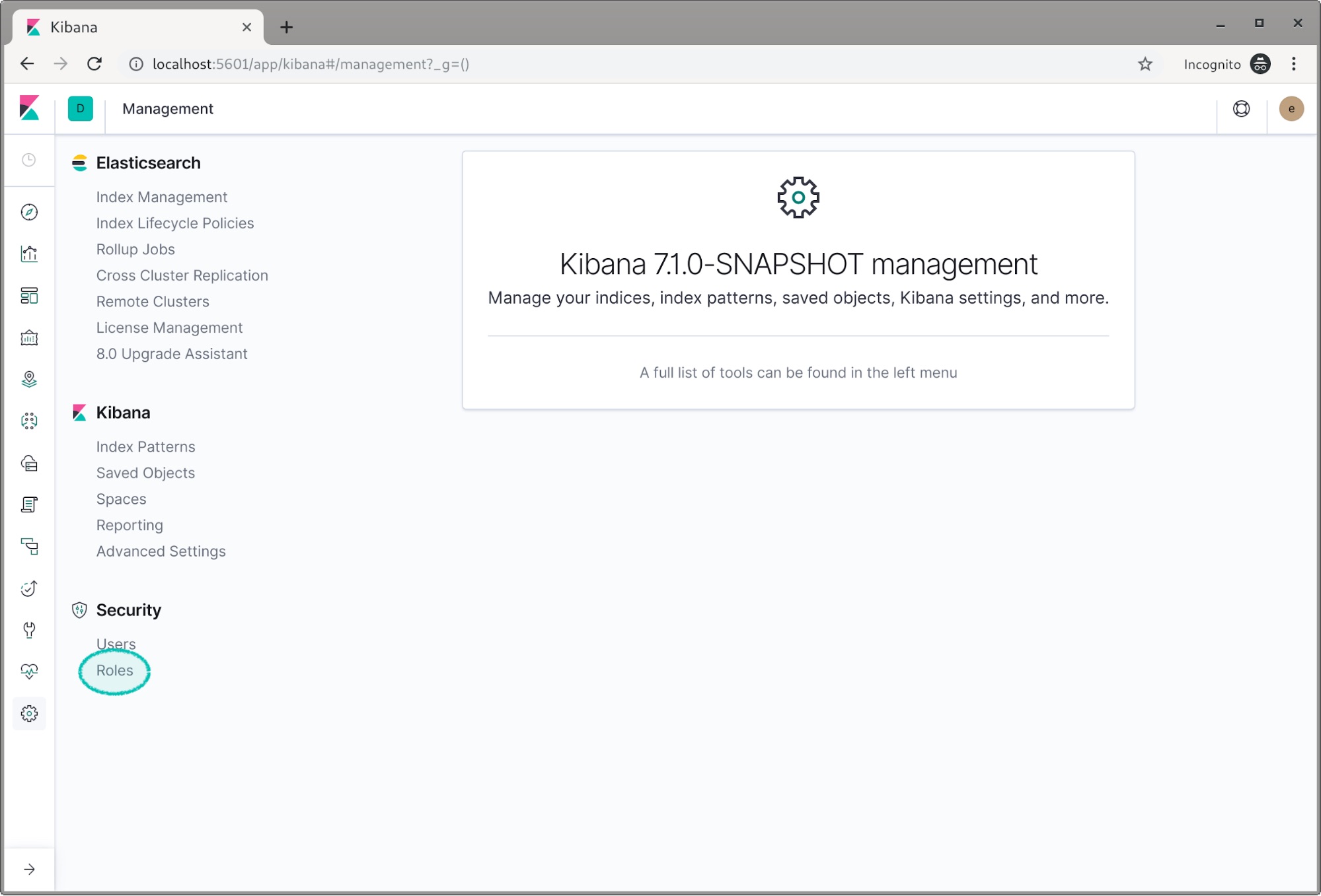 Roles en Kibana