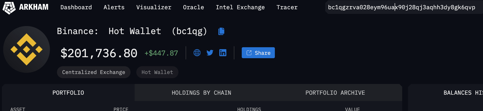 Binance Wallet Destination