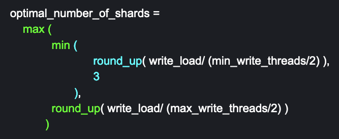 Autosharding formula in Elasticsearch