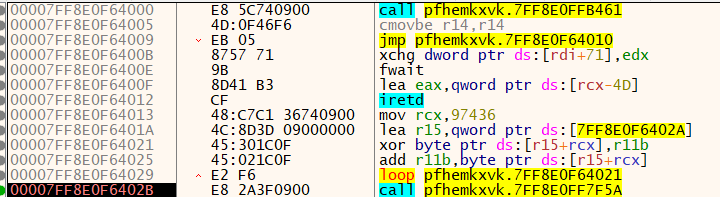 Self-modifying instructions from .xtext section