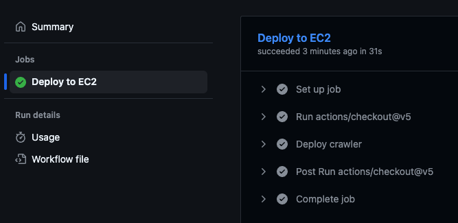 Die Aktionen werden im EC2-Tab eines GitHub-Repositorys bereitgestellt.