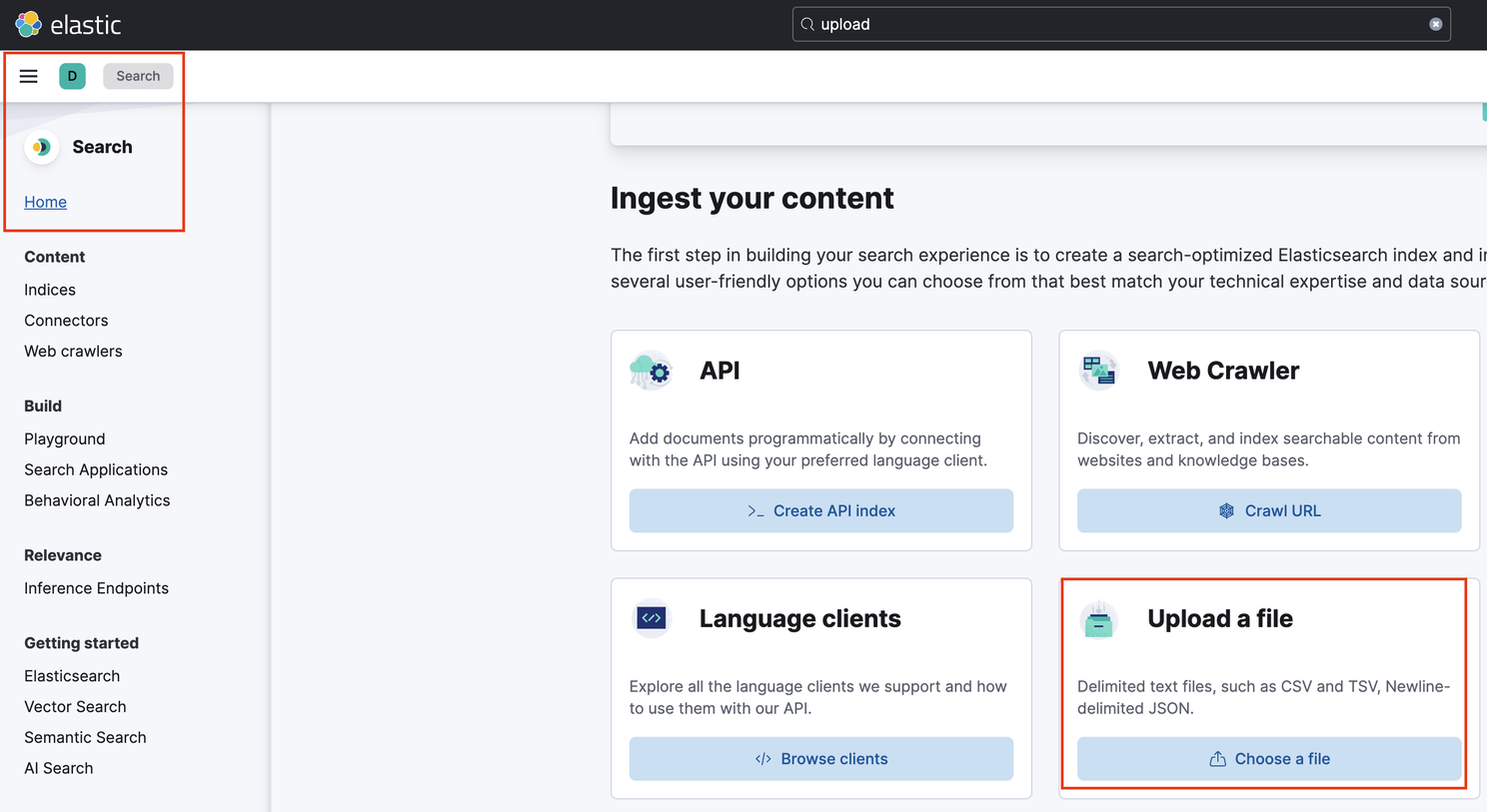 Uploading CSV data on Elastic Cloud