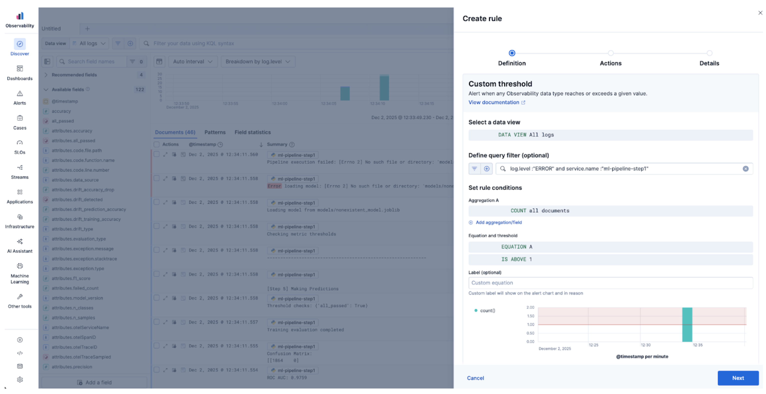 Alerts on log errors