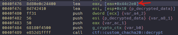 LUMMA loads domain base address in the eax register +0xF476