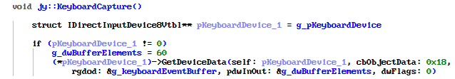 Keyboard event retrieval