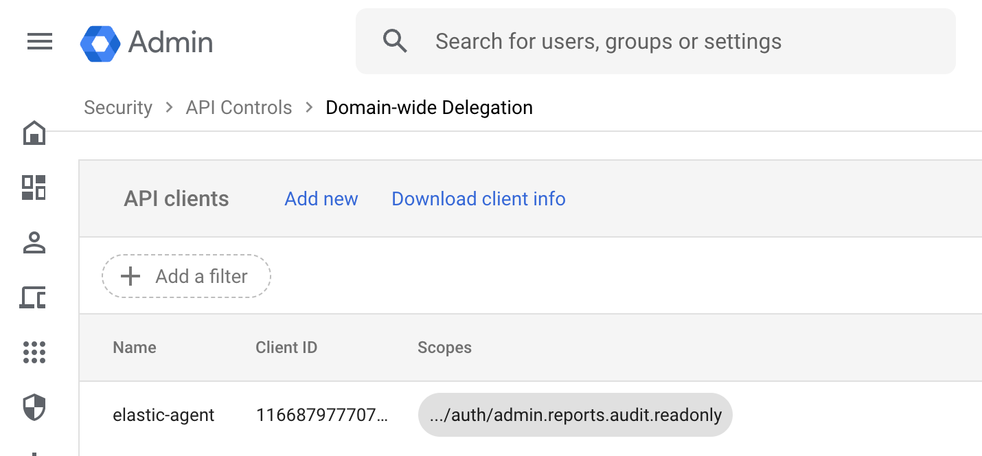 Domain-wide Delegation enabled in Google Workspace