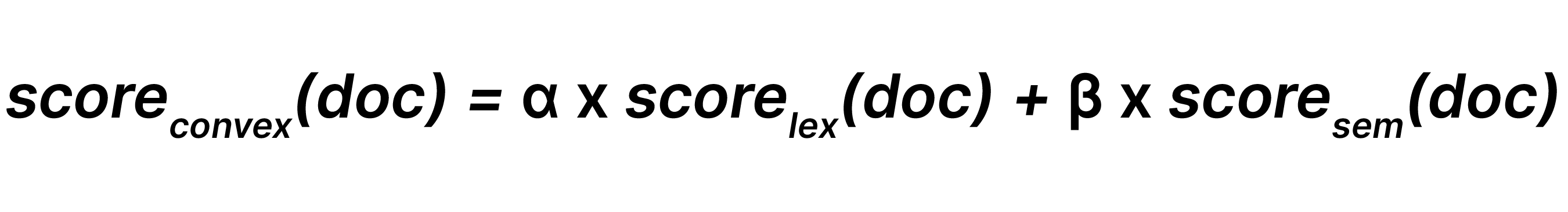 Linear combination scoring formula