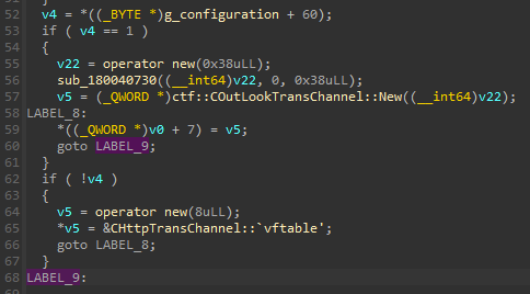 Choice between Outlook and HTTP transport channels