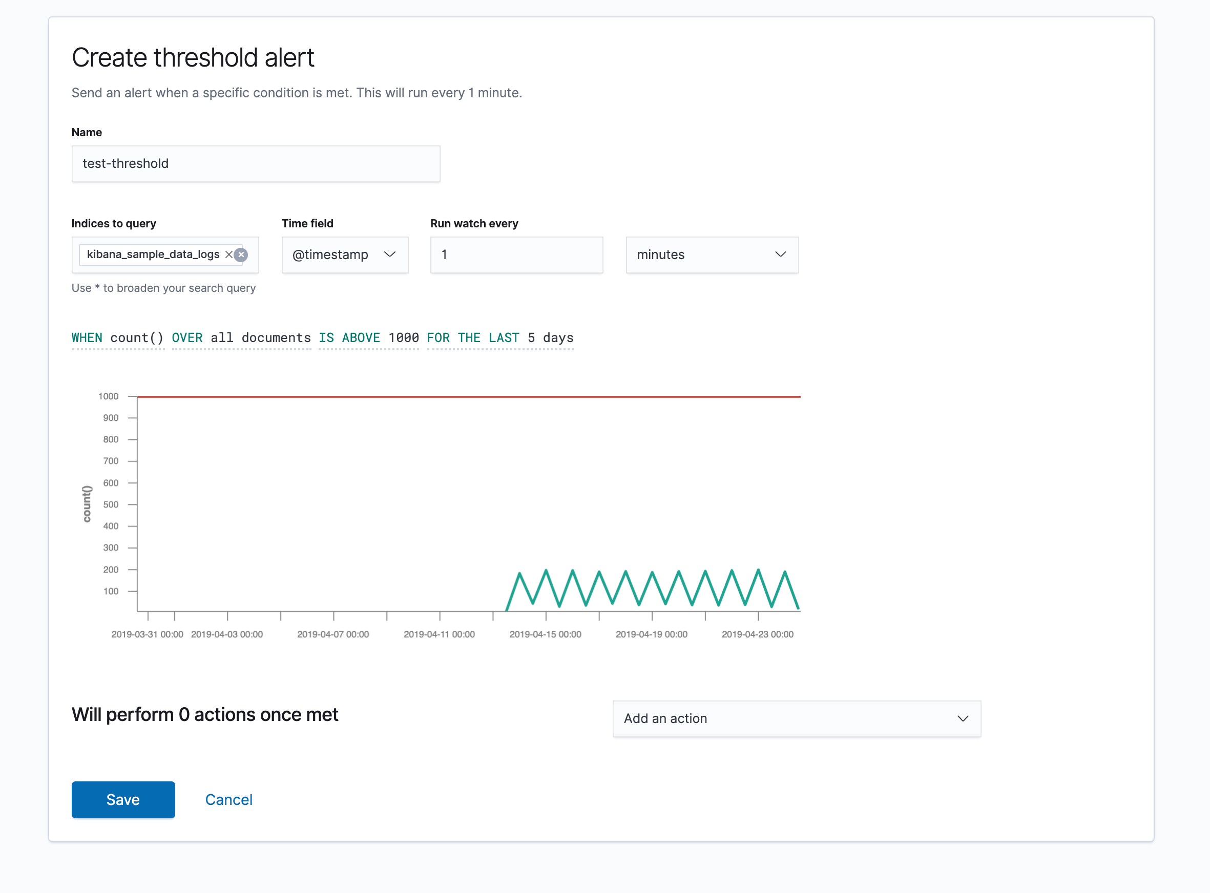 Create Threshold Alert UI