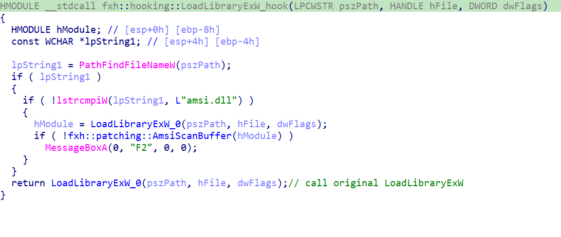 Hooking LoadLibraryExW