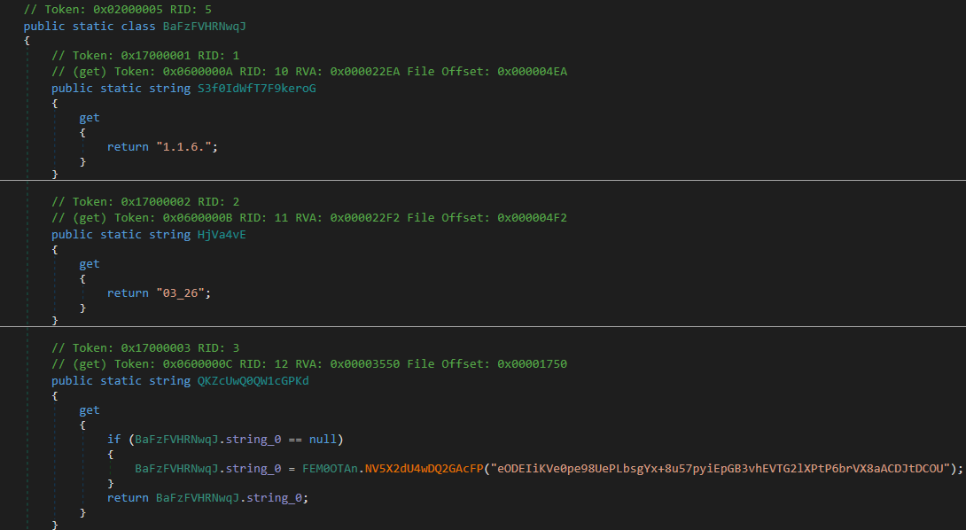 Bot version and campaign ID in plaintext