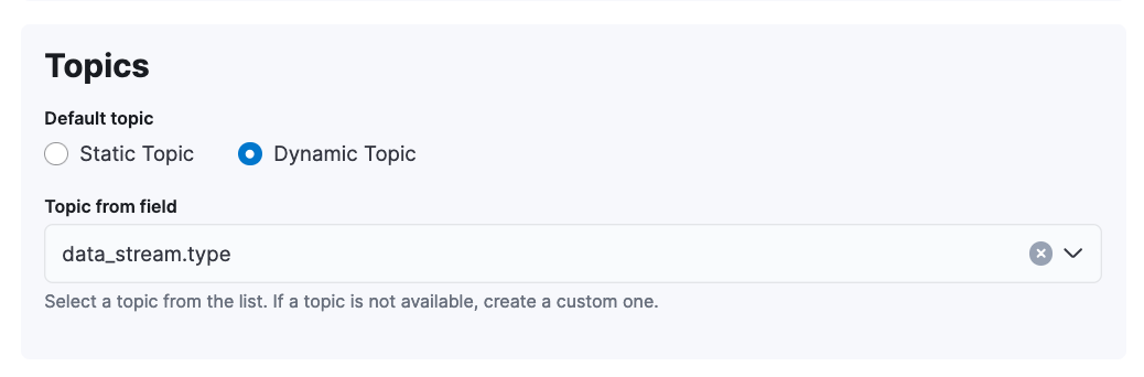 Kafka Output Dynamic Topic Configuration