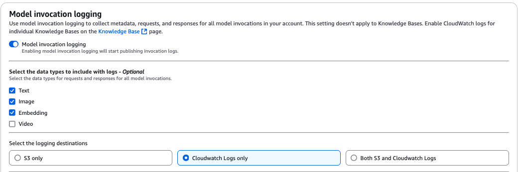 Amazon Bedrock settings