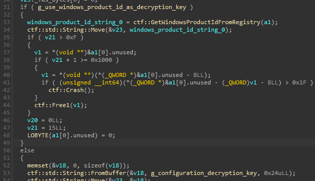 Choice between the decryption key or Windows product ID for derivation