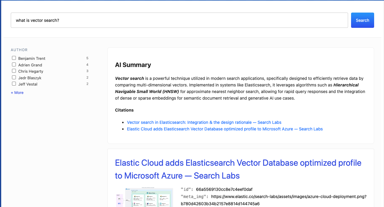 AI summary in a website