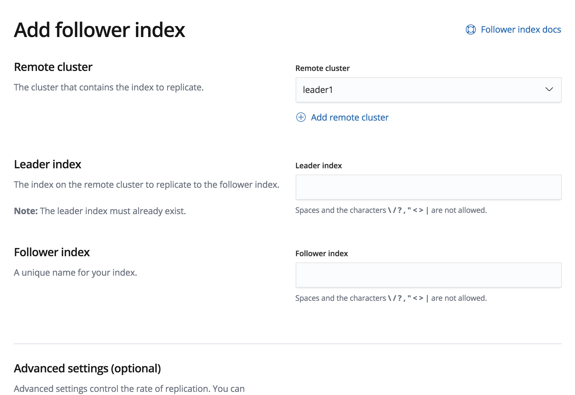 Configuring a follower index for cross-cluster replication