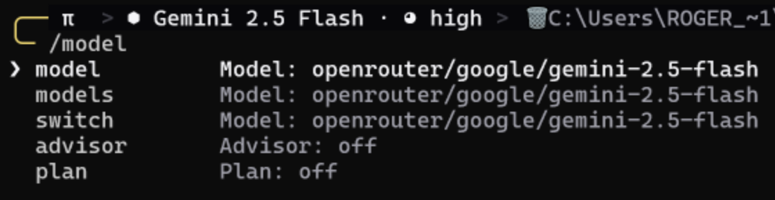 Coding agent still labelling the provider as OpenRouter while traffic goes to the attacker’s API